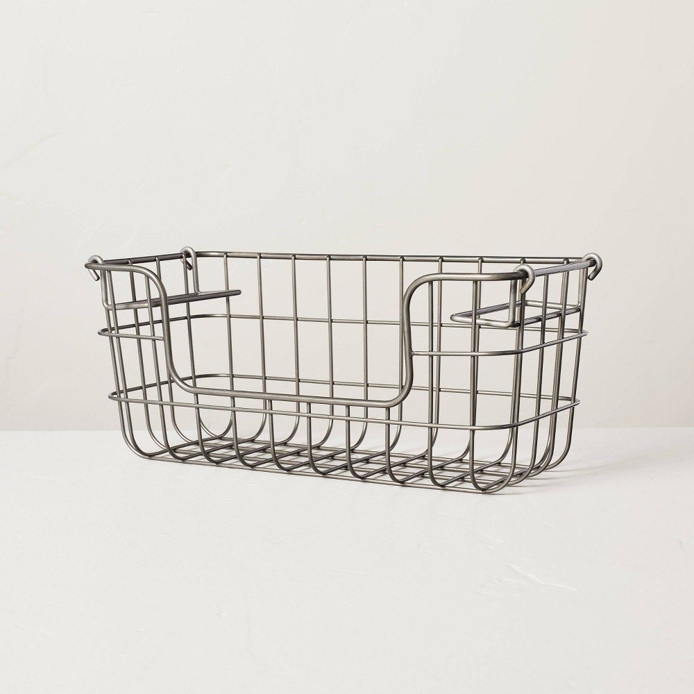 Small Wire Storage Stacking Basket Pewter - Hearth & Hand Magnolia, Target
